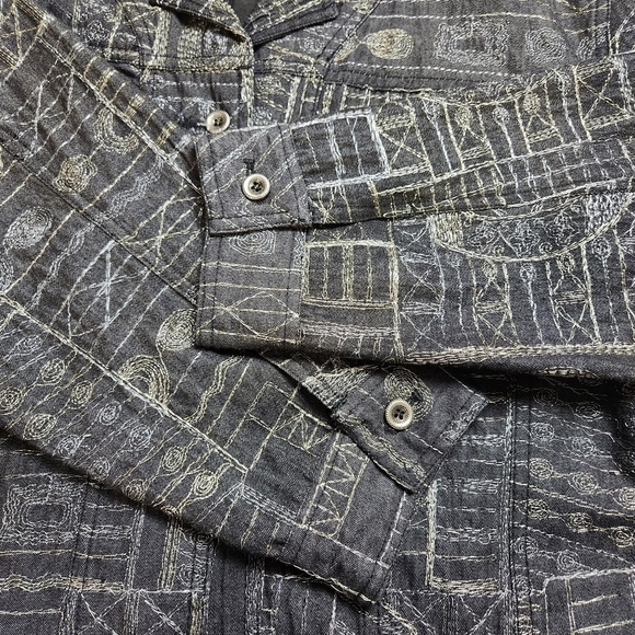 Jacket Filigree embroidered Black metallic gold and silver Size XL CHICO'S - Picture 7 of 15